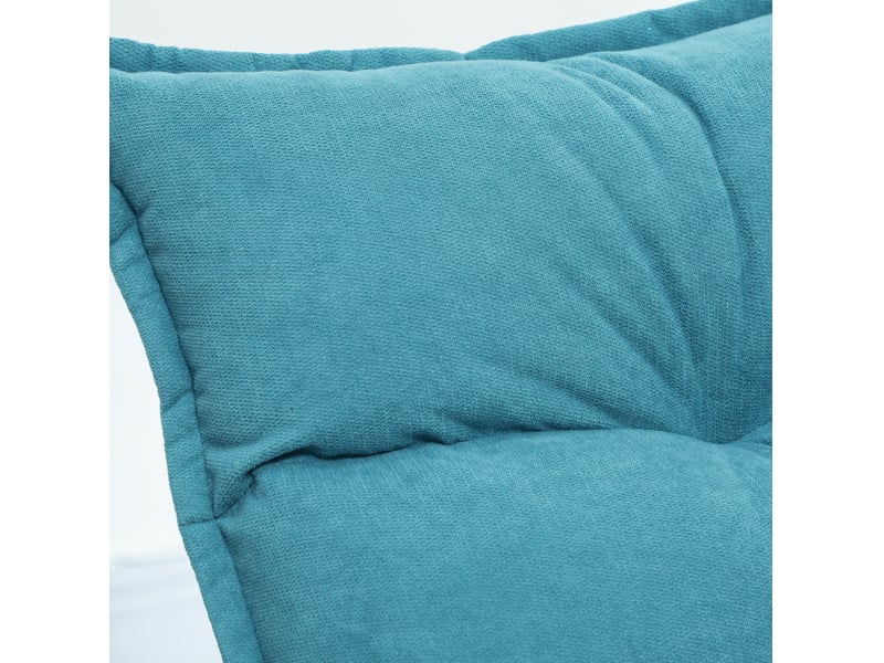  Fauteuil de sol pivotant bleu à dossier réglable jusqu'à 120°, en tissu, pour salon et bureau confortables  - Conforama E