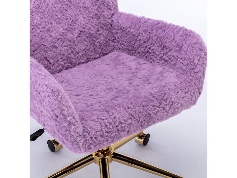  Fauteuil de bureau pivotant réglable fausse fourrure violet 61x60x90 cm W3223P498564 - Conforama D