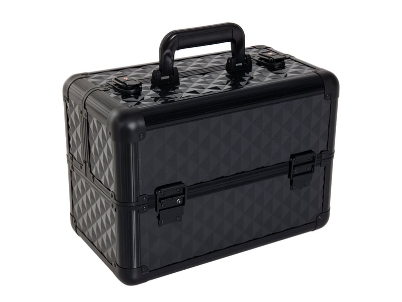  Mallette cosmétique professionnelle portable aluminium, 4 compartiments, 35,5 x 20 x 25,5 cm  - Conforama A