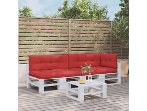 Lot de 5 coussins de palette, coussins de canapé rouge tissu cf59744