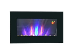 Cheminée électrique 72,5x11,5x40 cm led métal noir