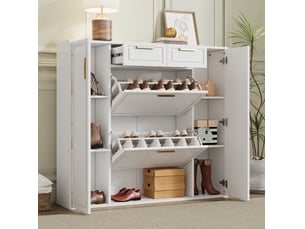 Meuble à chaussures 10 paire(s)  <strong>MAISENTIEL</strong>  <strong></strong> coloris blanc