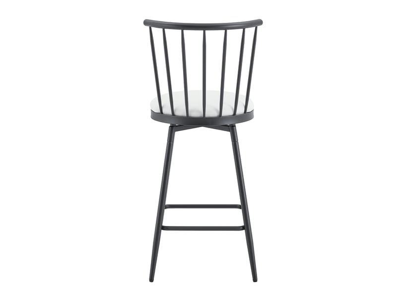  Lot de 2 tabourets de bar,39x39x96 cm,style industriel,similicuir,blanc  - Conforama D