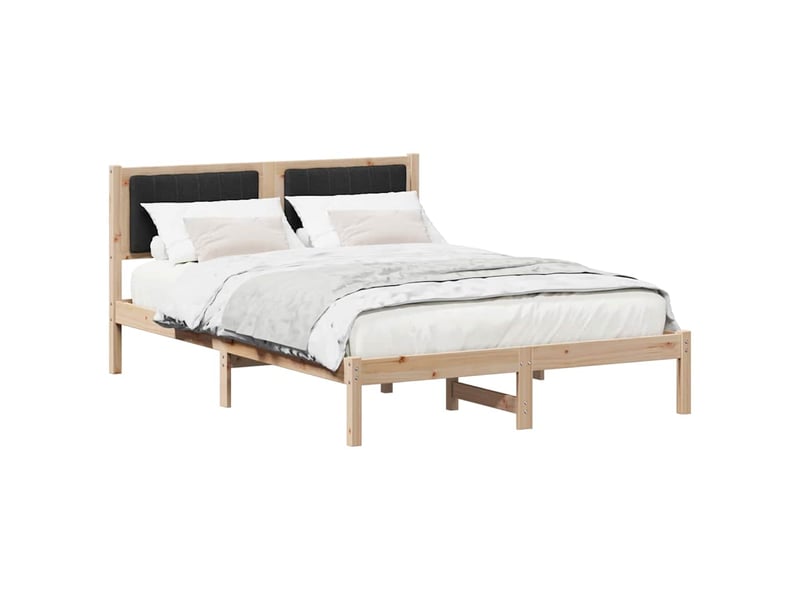  Lit double- lit adulte -  cadre de lit avec tête de lit rembourrée noir 120 x 190 cm  - Conforama B