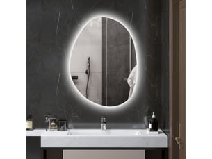 Miroir salle de bain avec éclairage led 80 x 60 cm, miroir lumineux mural avec antibuée, mémoire, ip44, argenté