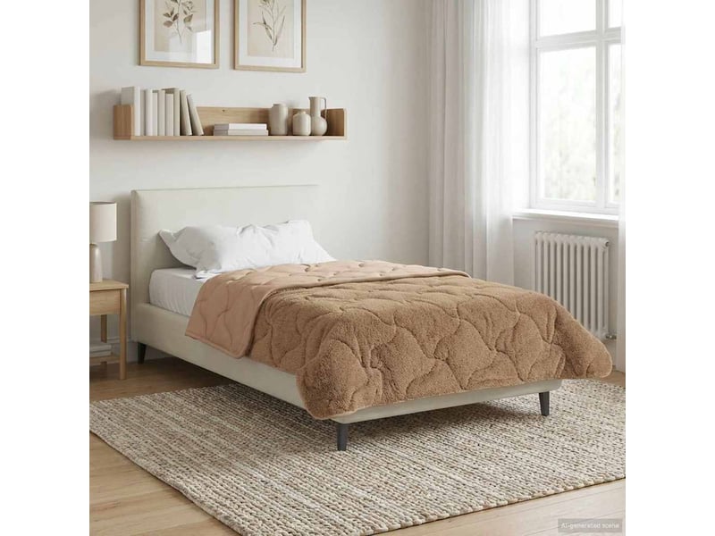  Couette - duvet d'été 155 x 200 cm été taupe respirant  - Conforama D