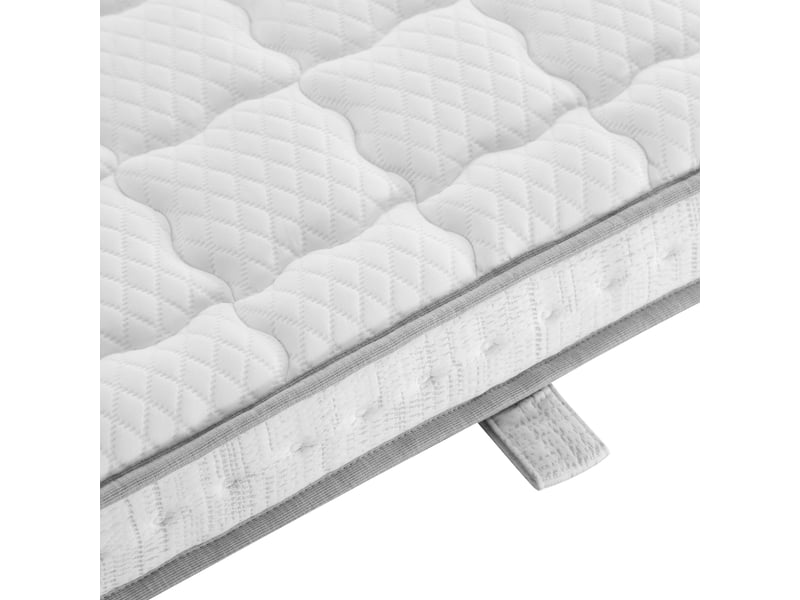  Matelas 90 × 190 cm 1 place à 7 zones, mousse froide et ressorts ensachés, h3, housse polyester, blanc  - Conforama E
