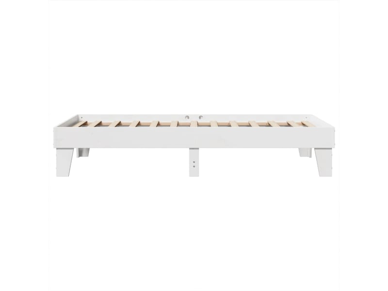  Lit simple- lit adulte -  cadre de lit sans matelas blanc 90x200 cm bois de pin massif  - Conforama D