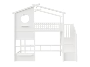 Lit cabane 90x200 cm MAISONORA   coloris blanc