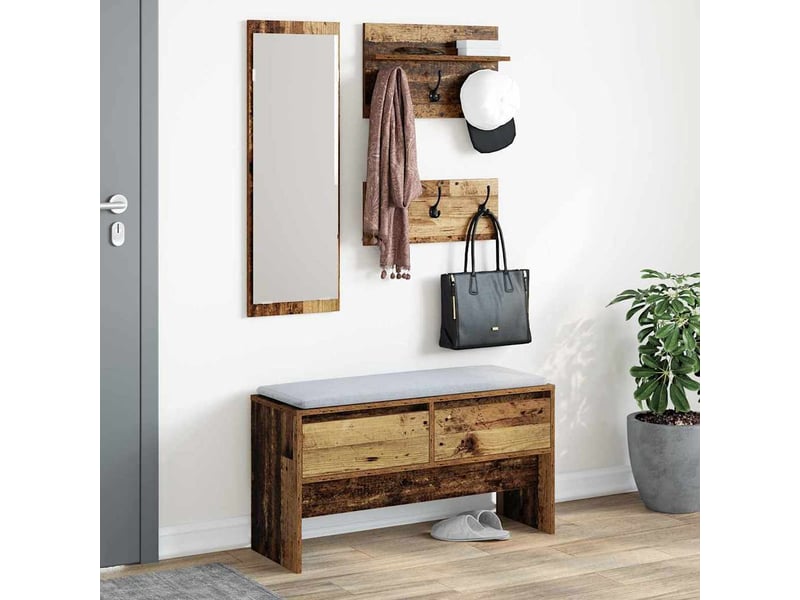  Ensemble de meubles d'entrée 4 pc bois ancien 90x31x46,5 cm  - Conforama D