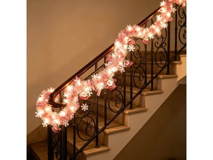 Guirlande de noël lumineuse 5.7 m avec 40 led multicolores, ruban décoratif à piles, pour fenêtre, balcon et fête