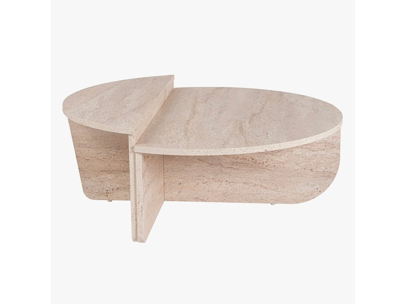  Table basse ronde beige d90 cm  - Conforama C