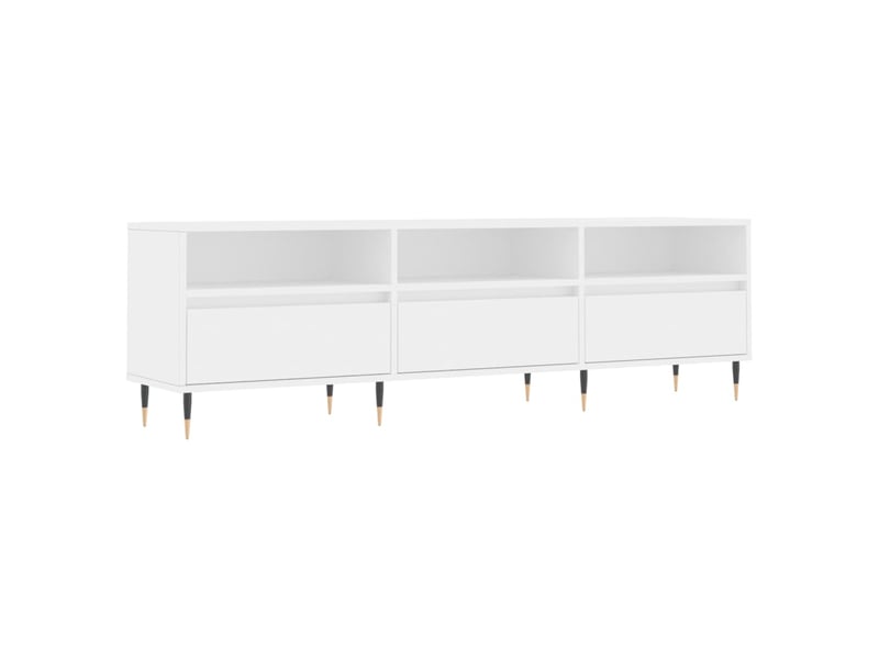  Meuble tv - banc tv - meuble de rangement blanc 150x30x44,5 cm bois d'ingénierie  - Conforama A