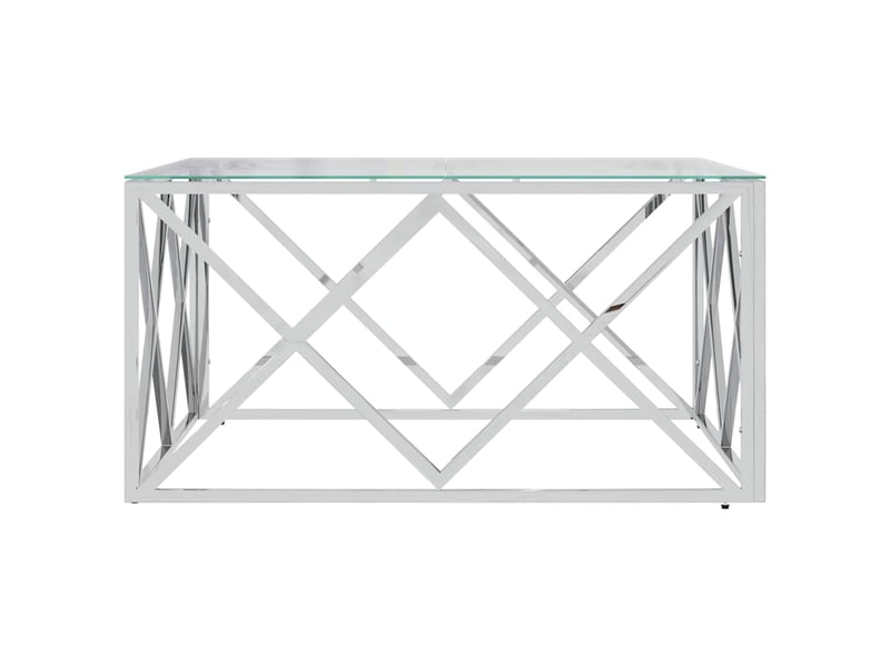  Table basse - table de salon - table à thé 80x80x40 cm acier inoxydable et verre  - Conforama C