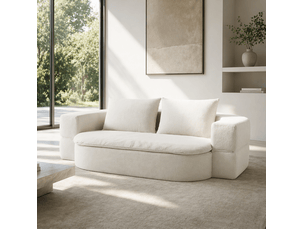 Canapé-lit pliable tcqpz convertible multifonction 2 places avec 2 oreillers flanelle blanc cassé
