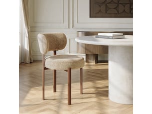 Lot de 2 chaises en velours texturé beige foncé lauren