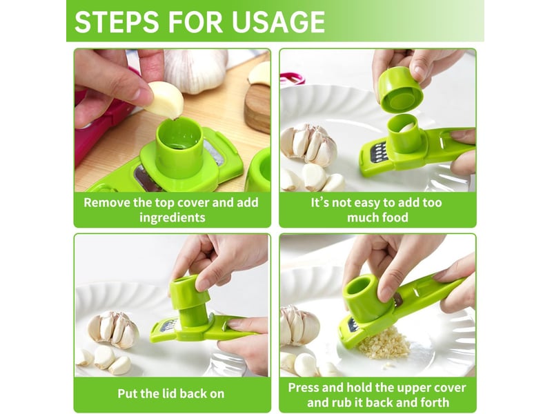  Lot de 2 presse-ail - râpe à ail - ustensile de cuisine en plastique - coupe-ail - outil efficace pour obtenir la pâte d'ail  - Conforama C