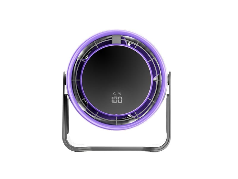  Ventilateur de bureau 100 vitesses rechargeable par usb violet  - Conforama A