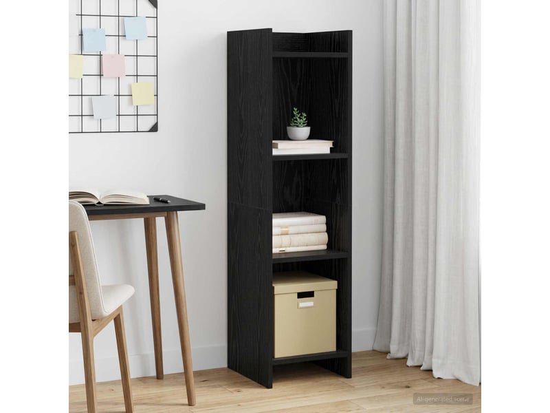  Bibliothèque, meuble de rangement salon chêne noir 30 x 30 x 111 cm bois d'ingénierie  - Conforama B