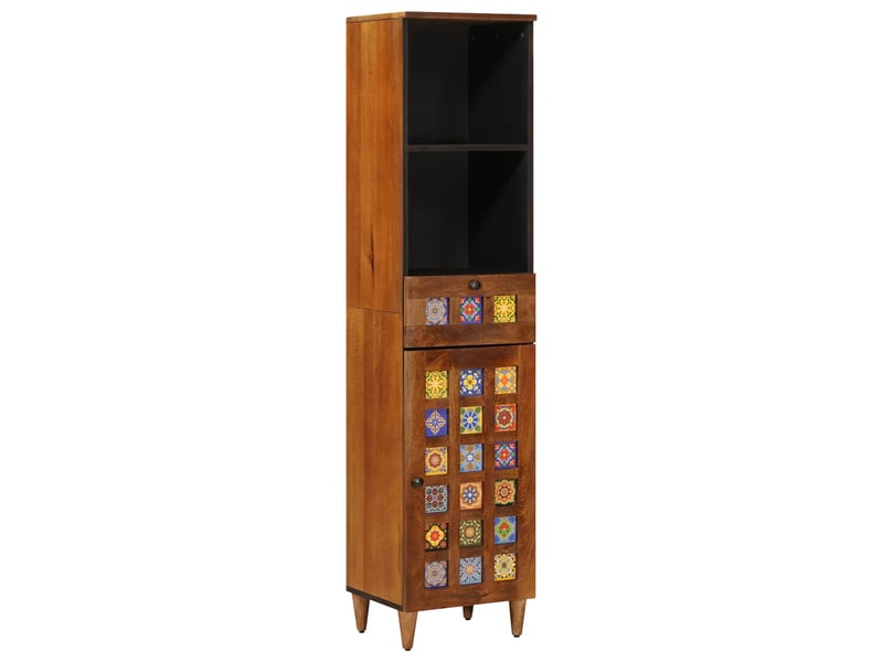 Armoire de salle de bain, cabinet de salle de bain noyer 38 x 33 x 160 cm cf65123 - Conforama A