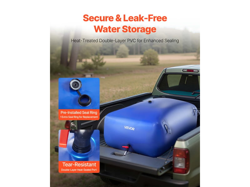  Vevor réservoir d'eau souple vessie de stockage eau pliable 540 l bleu pvc 1000d  - Conforama D