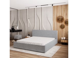 Lit coffre 200x200 cm <strong>MASSENO</strong> <strong></strong> coloris gris