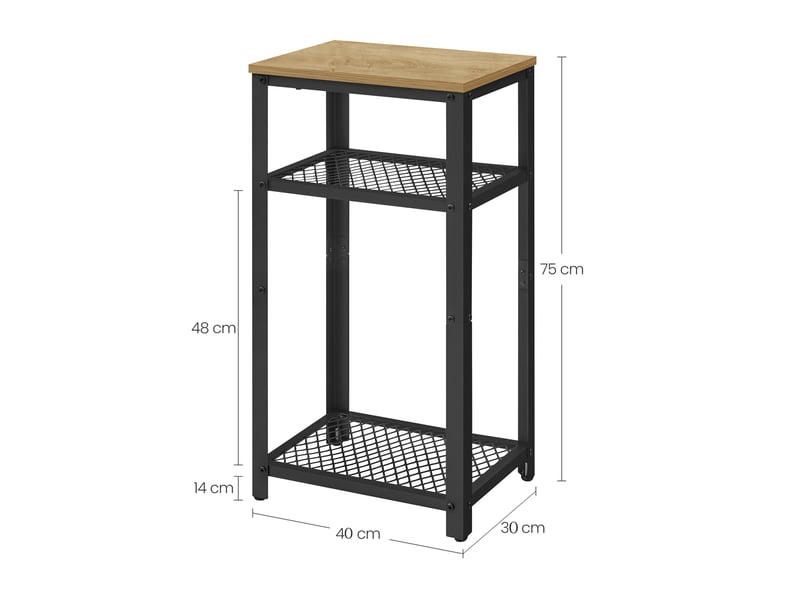  Table de chevet - leobert - chêne artisan - 40 x 30 x 75 cm  - Conforama C