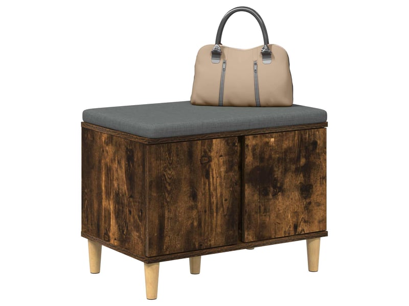  Banc d'entrée, banc interieur avec coussin chêne fumé 60x38x46 cm shl60343  - Conforama C