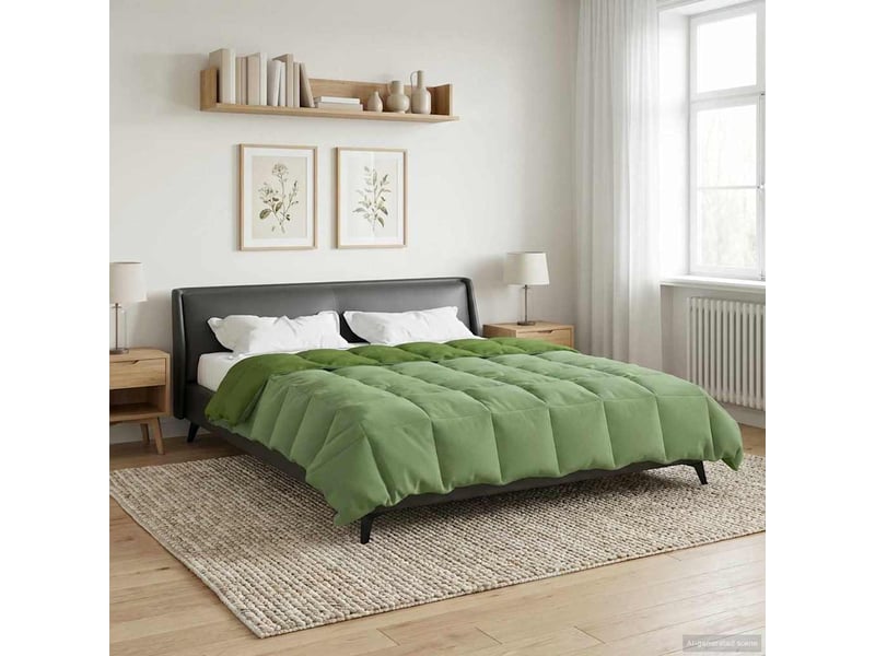  Couette - duvet d'été 200 x 240 cm été microfibre (100% polyester) vert  - Conforama B