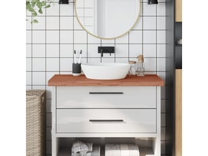 Comptoir de salle de bain, plan de travail 100x60x4 cm bois massif de hêtre cf65718