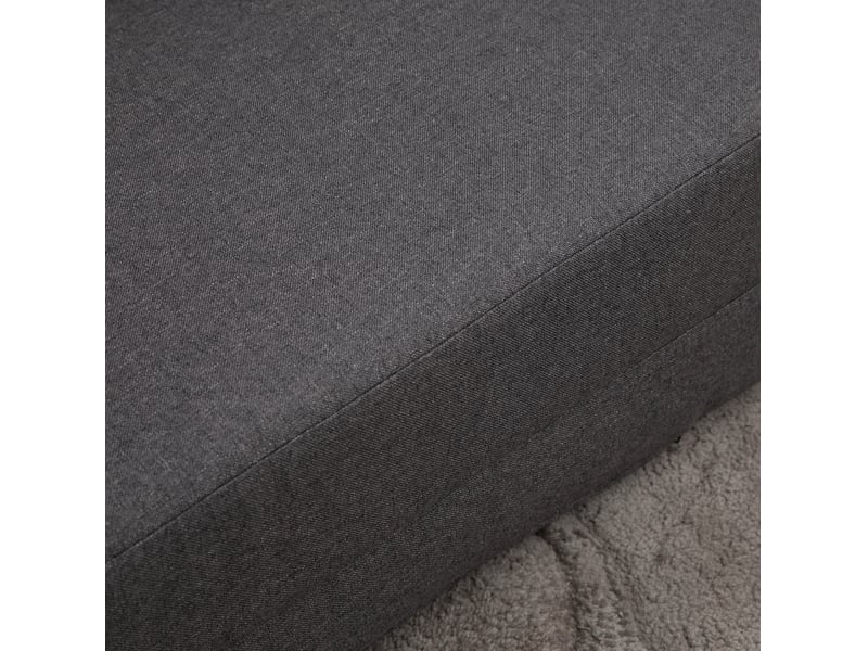  Fauteuil de sol convertible 1 place en tissu gris foncé, dossier réglable 5 positions et 2 coussins inclus  - Conforama E