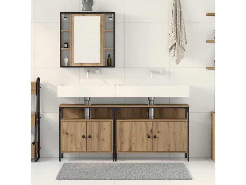  Ensembles de salle de bain, meubles de salle de bain 3 pc marron 80 x 30 x 60 cm cf64769  - Conforama D
