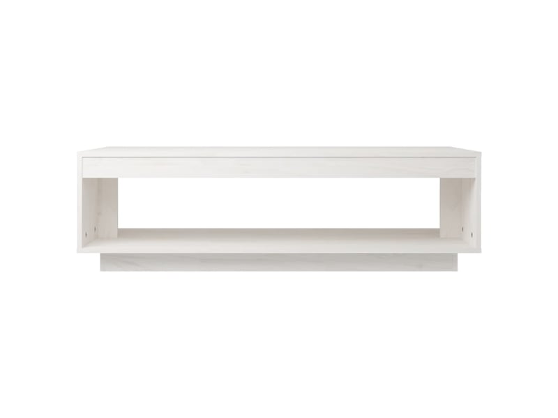 Table basse rectangulaire | table de salon blanc 110x50x33,5 cm bois de pin massif  - Conforama E