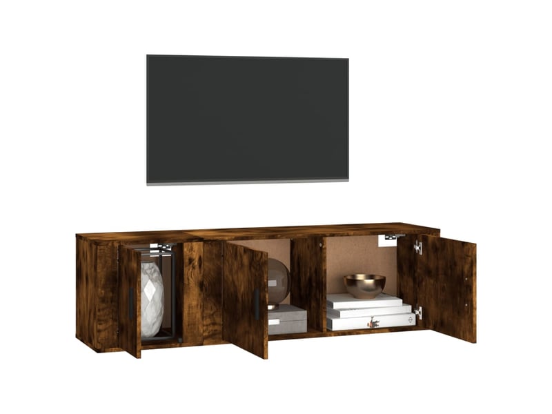  Ensemble de meubles tv 2 pcs chêne fumé bois d'ingénierie shl52164  - Conforama C