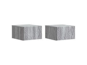 Table de chevet - table d'appoint murale 2 pc sonoma gris 34,5 x 33 x 20 cm