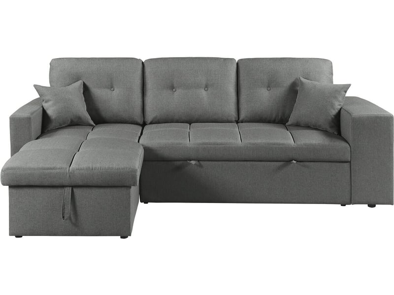 Canapé d'angle convertible-réversible tissu style bubble axel - 3 places - noir - Conforama E