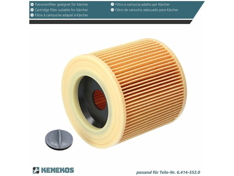  Enowelir lot de 4 filtres cartouche compatibles aspirateur wd2 wd3 mv3 serie k se 4001 se 4002 reference 6.414-552.0 6.414-772.0 6.414-547.0  - Conforama B