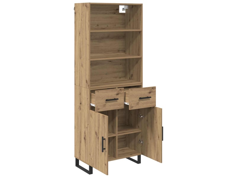  Haut armoire, armoire de rangement chêne artisanal 69,5x34x180 cm shl48060  - Conforama E