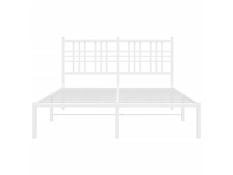  Lit double- lit adulte -  cadre de lit métal sans matelas et tête de lit blanc 120x200 cm  - Conforama C