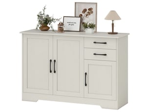 Buffet 3 porte(s)  2 tiroir(s) SANS MARQUE 838-587V00CW - 120 cm coloris blanc 
