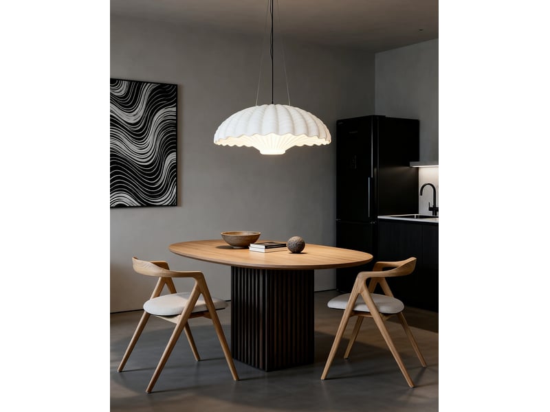  Lot de 2 chaises de salle à manger 53,5 x 58 x 74,5 cm – naturel et blanc cassé – accoudoirs intégrés  - Conforama E