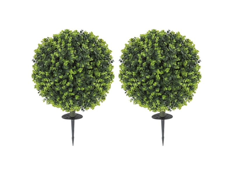  Mur vegetal artificiel boule de buis avec piquet résistant aux uv pour intérieur et extérieur en plastique vert ø40 × 56 cm  - Conforama A
