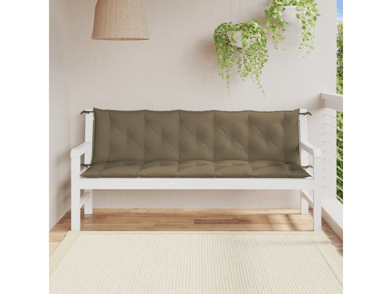  Lot de 2 coussins de banc de jardin, coussins d'assise taupe mélangé tissu cf58698  - Conforama C