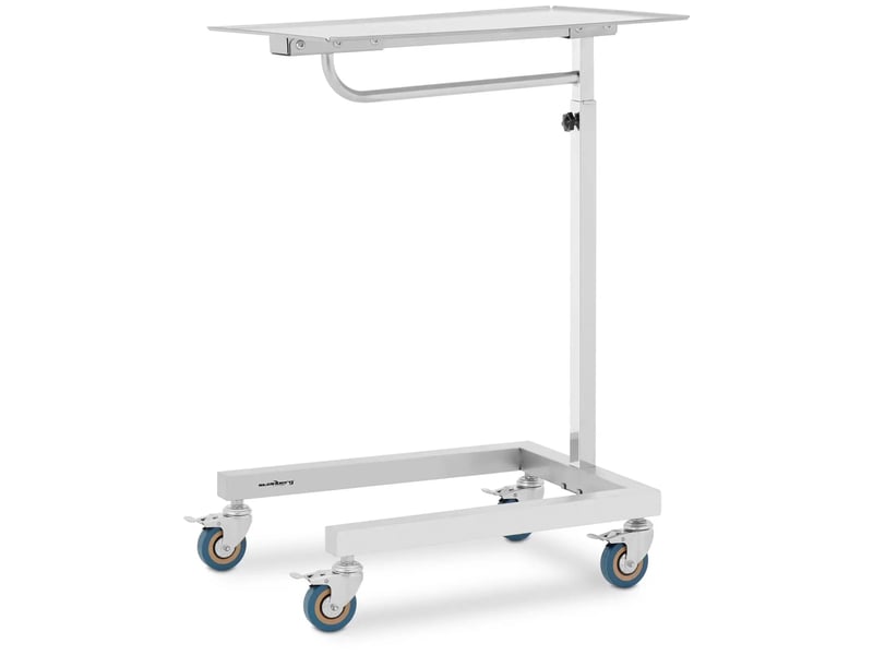  Table de mayo pied latéral 60 x 40 cm réglable en hauteur acier inoxydable gris 14_0010006  - Conforama A