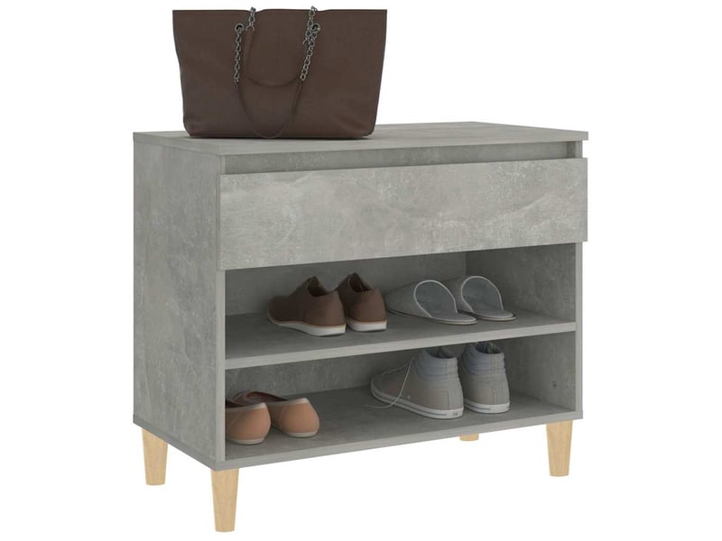  Meuble à chaussure, armoire à chaussures gris béton 70x36x60 cm bois d'ingénierie shl4661  - Conforama D