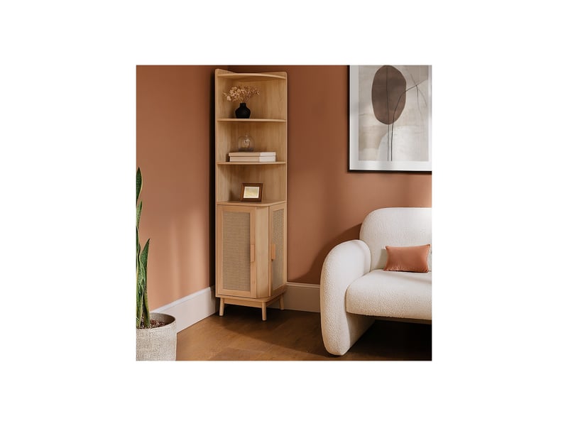 Meuble d'angle bois cannage 40 x 40 x 172 cm 62865 - Conforama D