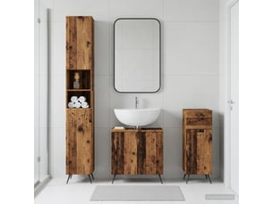 Ensemble de meuble de salle de bain 3 pièces breda bois ancien cf63343