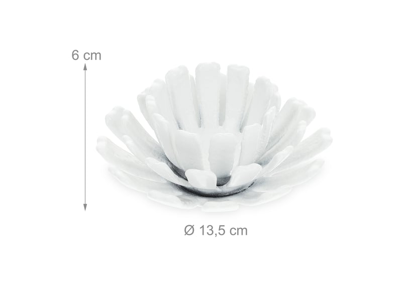  Lot de 2 bougeoirs en forme de fleur pour décoration jardin extérieur ambiance zen 6 x 13,5 cm en fonte noir 13_0012198  - Conforama C