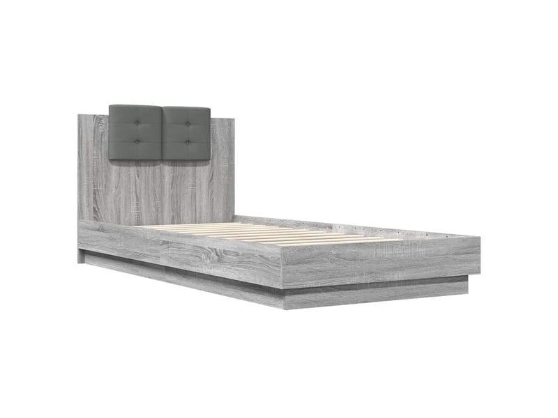 Lit simple- lit adulte -  cadre de lit avec led sans matelas sonoma gris 100x200 cm  - Conforama B