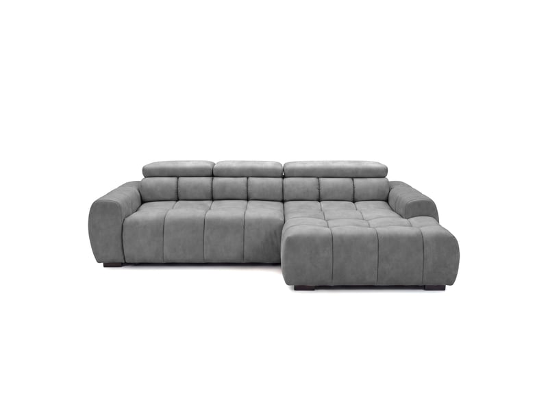 Canapé d'angle aldo avec fonction couchage, droit, tissu salvador wr, gris (14)  - Conforama D